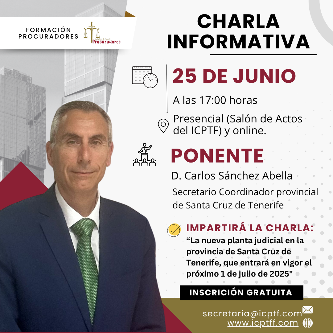 Portada de Charla informativa sobre la nueva planta judicial en la sede del Ilustre Colegio de Procuradores de Santa Cruz de Tenerife